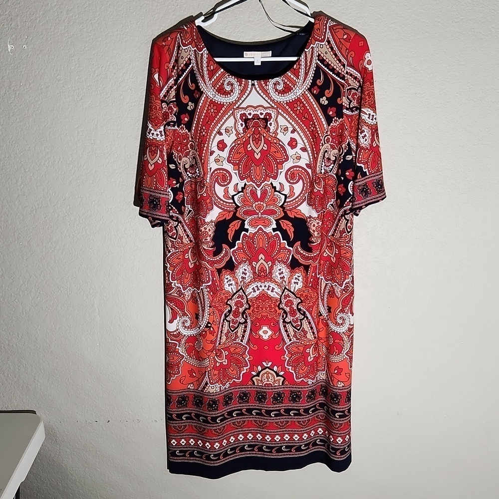 Signature Camryn Womens Dress Size 14 Bohemian Paisley Floral Boho Aztec